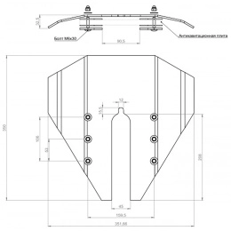 Гидрокрыло для подвесного лодочного мотора 8-50 л.с., монтаж без сверления (080203T)