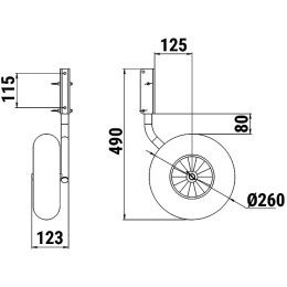 Комплект колес транцевых 260 мм Zn (060205T, 10269420)