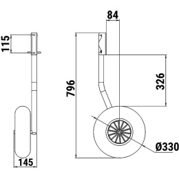Комплект колес транцевых 310 мм быстросъёмных для НЛ типа Ротан усиленные (060214T, 10269404)