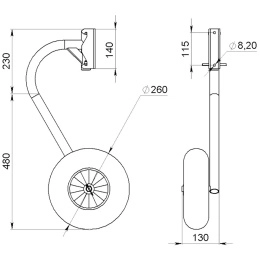 Комплект колес транцевых 260 мм быстросъёмных для НЛ типа Солар (060215T, 10269406)