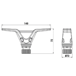 Утка (Кнехт) швартовая быстросъемная без основания (020250T)