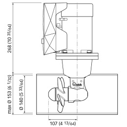 Комплект подруливающего устройства Quick 2.2кВт, 40кГс, 12В, 140мм с кабелем и джойстиком