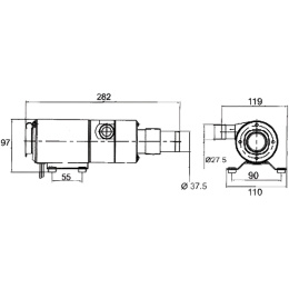 Насос мацераторный TMC 700GHP 37 л/мин 12В (06205, 10017153)