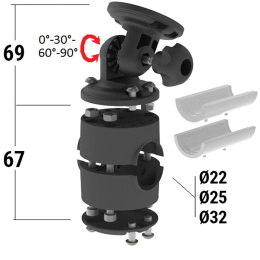 Кронштейн наклонный с хомутом универсальным (040554T)