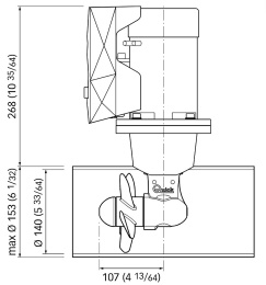 Комплект подруливающего устройства Quick 2.2кВт, 40кГс, 12В, 140мм с кабелем и пультом