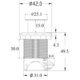 Врезной замок-защелка с кнопкой (push-pull) (10251087)