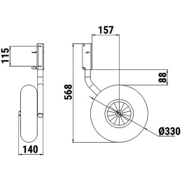 Комплект колес транцевых 310 мм усиленные (060202T)
