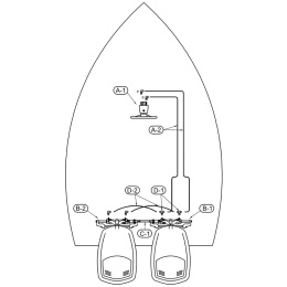 Гидравлическая система рулевого управления для 2-моторов 350 л.с Sea First (MO350HT2-R1-30(20))
