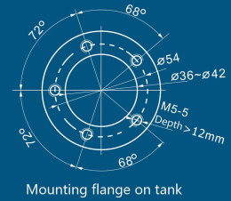 Датчик уровня 600 мм, 240-30 Ом, фланец SAE (5 отв) KUS (10252195)