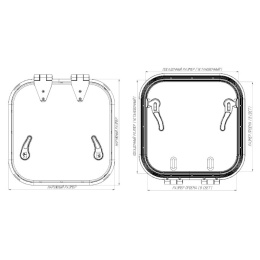 Люк палубный безрамный Пеликан 425x425 R75 (030811T)