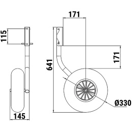 Комплект колес транцевых 330 мм быстросъёмных усиленные (060212T, 10269408)