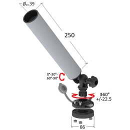 Держатель спиннинга торцевой на палубу быстросъемный, алюминий (030635T)