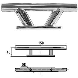 Утка швартовая 150 мм нержавеющая сталь CIM (0601-0121)