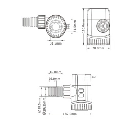 Помпа осушительная 12В 1100GPH (70 л/мин) SeaFlo (SFBP1-G1100-13A)