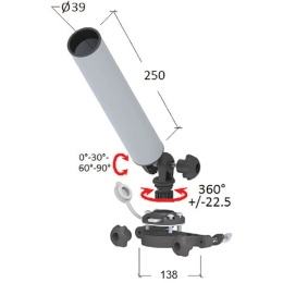 Держатель спиннинга торцевой на Т-образный профиль быстросъемный, алюминий (030648T)