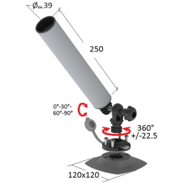 Держатель спиннинга торцевой на баллон быстросъемный, алюминий (030636T)