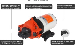 Помпа водоподающая мембранная SeaFlo 24В 5.5 л/мин 5.5 бар 4А (SFDP2-015-080-35)