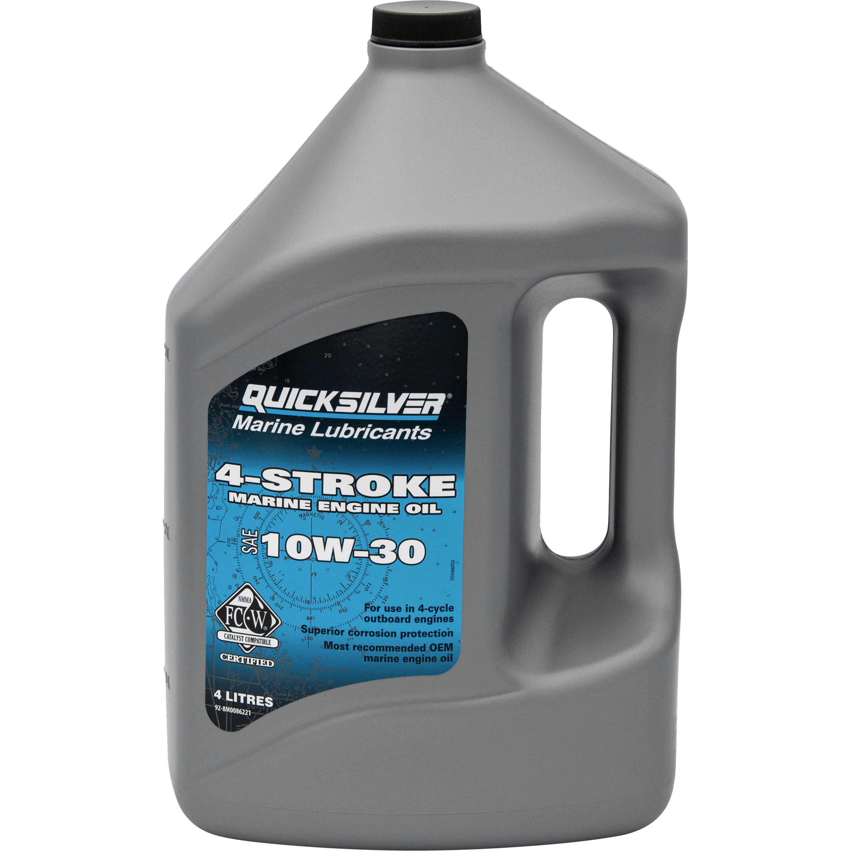Масло моторное минерал Quicksilver 4-Stroke Marine Engine 10W30 4л (8M0086221)