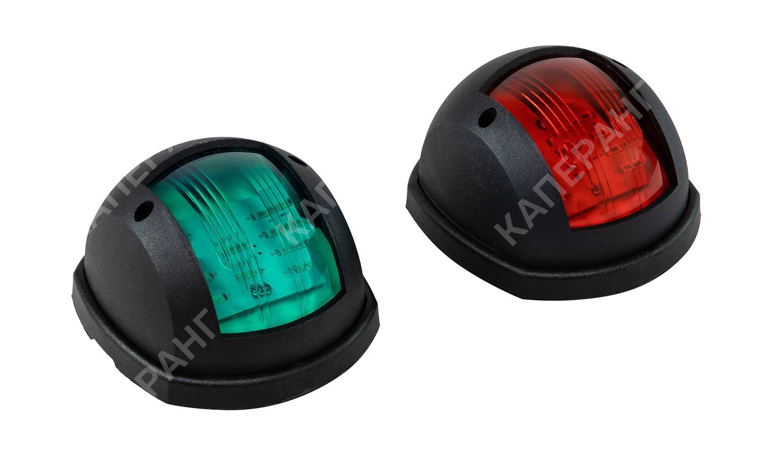 Огни ходовые 87х99 мм комплект (красный, зеленый), черный, LED, 12-24 В (LPSDLPTLED0481)