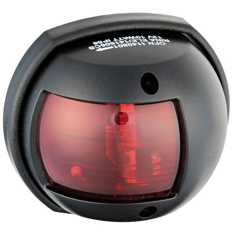Огонь бортовой Osculati Compact 12, красный, черный пластик, 80 мм (10237436)