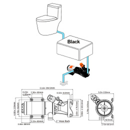 Насос мацераторный SeaFlo 24В 45 л/мин 02-Series (SFMP2-120-02, 10252443)