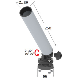 Держатель спиннинга торцевой на палубу наклонный, алюминий (030634T)