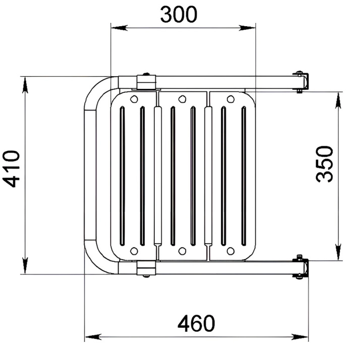 Платформа кормовая с трапом 3 ступени черные (040203BT)