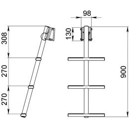 Трап дайверский быстросъемный 3 белых ступени 350 мм (040182WT, 10269456)