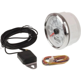 GPS-спидометр аналоговый 0-45 узлов, бел/нерж, выносная антенна, 85 мм KUS (KY08126)