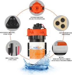 Помпа водоподающая мембранная SeaFlo 24В 5.5 л/мин 5.5 бар 4А (SFDP2-015-080-35)