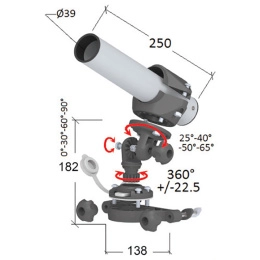 Держатель спиннинга сквозной на Т-образный профиль быстросъемный, алюминий (030646T)
