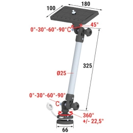 Площадка монтажная на палубу быстросъемная с удлинителем 250 мм (040565T)