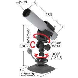 Держатель спиннинга сквозной на баллон быстросъемный, алюминий (030625T)