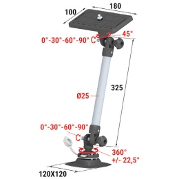 Площадка монтажная на баллон быстросъемная с удлинителем 325 мм (040567T)