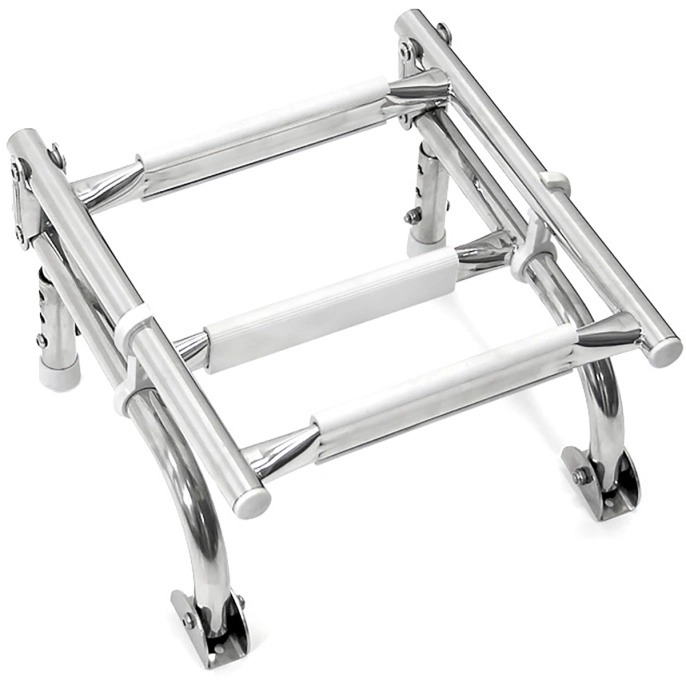 Трап складной с вертикальным креплением 3 белых ступени 270 мм (040172WT)