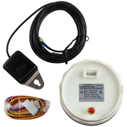 GPS-спидометр аналоговый 0-45 узлов, бел/нерж, выносная антенна, 85 мм KUS (KY08126)