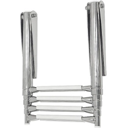 Трап телескопический складной узкий 4 белых ступени 264 мм (040162WT)