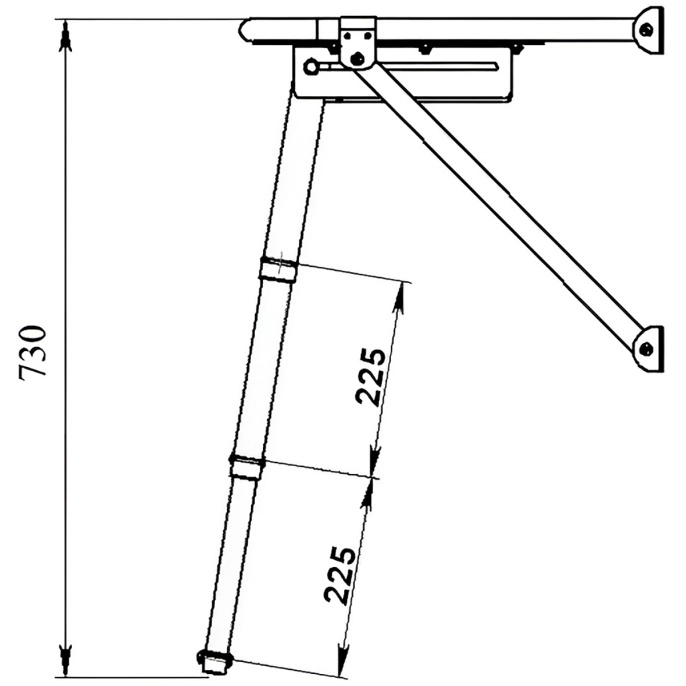 Платформа кормовая с трапом 3 ступени белые (040203WT)