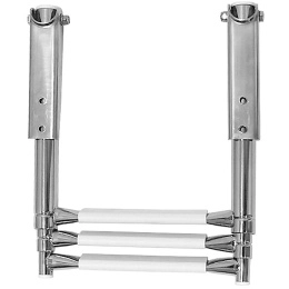 Трап телескопический складной 3 белых ступени 310 мм (040102WT)
