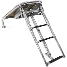 Платформа носовая с трапом 3 ступени черные (040245BT)