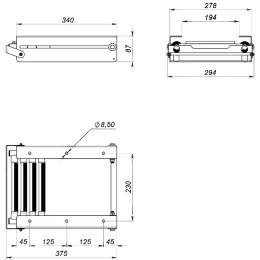 Трап телескопический выдвижной с фиксирующим механизмом 4 белых ступени 294 мм (040141WT)