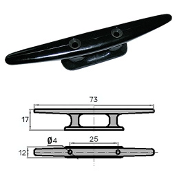 Утка швартовая 75 мм черная нейлон CIM (0602-1503)